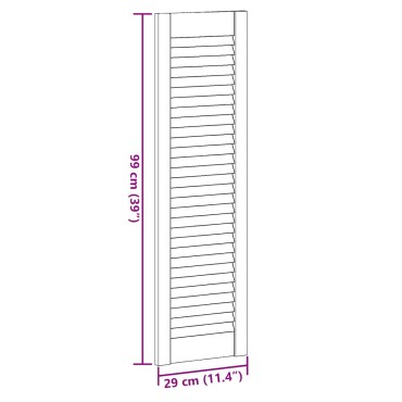 vidaXL Πόρτες ντουλαπιών Louvred Design 2 τεμάχια Λευκό 99x29,5 cm
