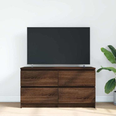 vidaXL Έπιπλο Τηλεόρασης Καφέ Δρυς 100x35x54cm Επεξ. Ξύλο