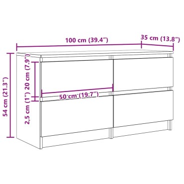 vidaXL Έπιπλο Τηλεόρασης Καπνιστή Δρυς 100x35x54cm Επεξ. Ξύλο