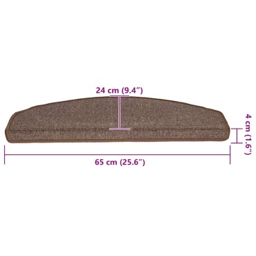 vidaXL Πατάκια για σκάλες 20 τεμάχια Καφέ 65x24x4 εκ.