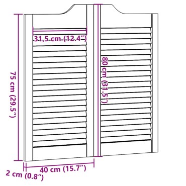 vidaXL Ανοιγόμενες πόρτες Louvred Design 2 ζευγών Λευκό 80x80 cm