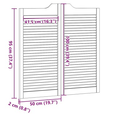 vidaXL Ανοιγόμενες πόρτες με περσίδες 2 ζευγών 100x100 cm