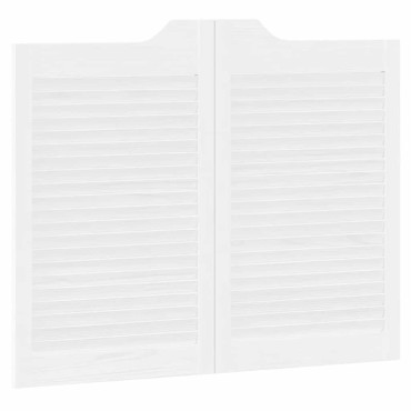 vidaXL Swing Doors Louvred Design 1 ζεύγος Λευκό 80x100 cm