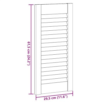 vidaXL Πόρτες ντουλαπιών Louvred Design 2 τεμάχια Λευκό 61,5x29,5 cm