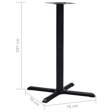 vidaXL Πόδι Τραπεζιού Bistro Μαύρο 76x76x107cm από Χυτοσίδηρο 1 τεμ.