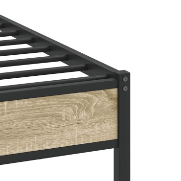vidaXL Πλαίσιο Κρεβατιού Χωρ. Στρώμα Sonoma Δρυς 75x190εκ Επεξ. Ξύλο