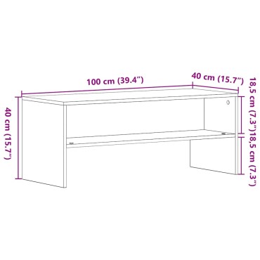 ντουλάπι τηλεόρασης vidaXL Μαύρη δρυς 100x40x40cm Κατασκευασμένο ξύλο