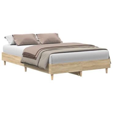 vidaXL Πλαίσιο Κρεβατιού χωρίς Στρώμα Sonoma Δρυς 120x200cm Επ. Ξύλο 1 τεμ. - Μονό