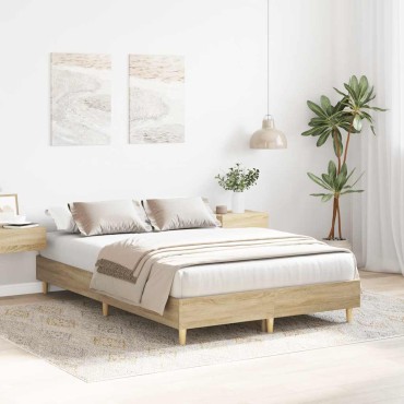 vidaXL Πλαίσιο Κρεβατιού χωρίς Στρώμα Sonoma Δρυς 120x200cm Επ. Ξύλο 1 τεμ. - Μονό