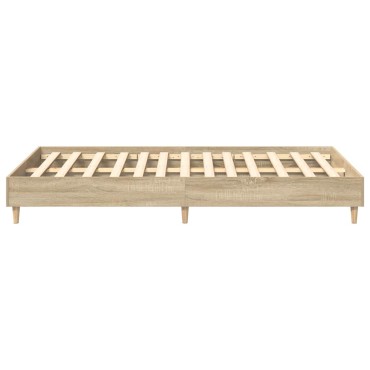 vidaXL Πλαίσιο Κρεβατιού χωρίς Στρώμα Sonoma Δρυς 120x200cm Επ. Ξύλο 1 τεμ. - Μονό