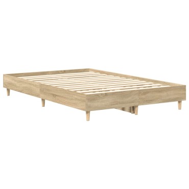 vidaXL Πλαίσιο Κρεβατιού χωρίς Στρώμα Sonoma Δρυς 120x200cm Επ. Ξύλο 1 τεμ. - Μονό