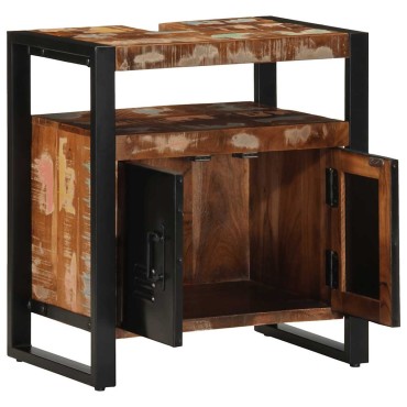 vidaXL ντουλάπι νιπτήρα μπάνιου 55x35x60cm στερεό ξύλο αναγεννημένο