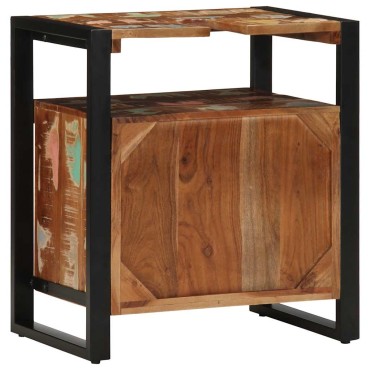 vidaXL ντουλάπι νιπτήρα μπάνιου 55x35x60cm στερεό ξύλο αναγεννημένο
