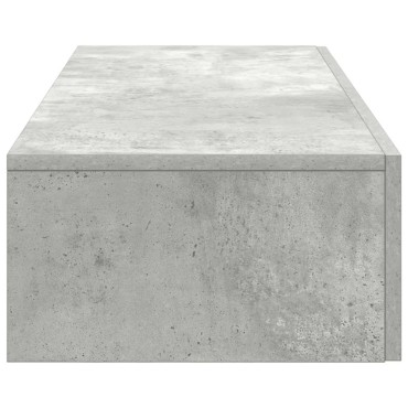 vidaXL Ράφι τοίχου με συρτάρια Γκρι μπετόν 60x26,5x15cm Ξύλο μηχανής 1 τεμ.