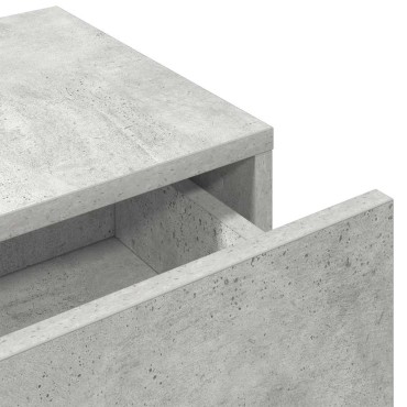 vidaXL Ράφι τοίχου με συρτάρια Γκρι μπετόν 60x26,5x15cm Ξύλο μηχανής 1 τεμ.