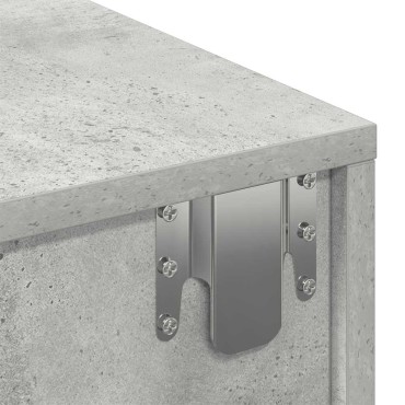 vidaXL Ράφι τοίχου με συρτάρια Γκρι μπετόν 60x26,5x15cm Ξύλο μηχανής 1 τεμ.