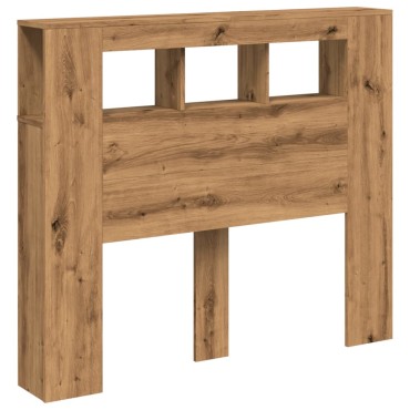vidaXL LED κεφαλάρι Artisan Oak 120x18,5x103,5cm Κατασκευασμένο ξύλο