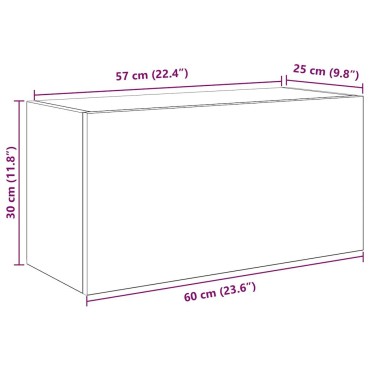 vidaXL Ντουλάπι τοίχου μπάνιου Γκρι μπετόν 60x25x30cm 1 τεμ.