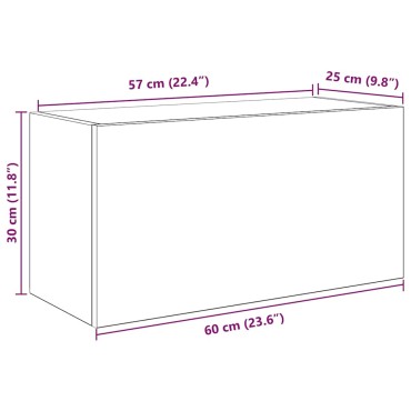 vidaXL Ντουλάπι τοίχου μπάνιου Γκρι μπετόν 60x25x30cm 1 τεμ.
