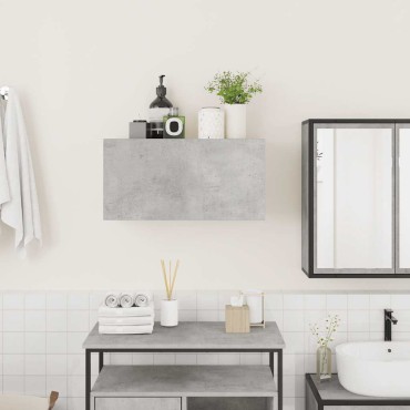 vidaXL Ντουλάπι τοίχου μπάνιου Γκρι μπετόν 60x25x30cm 1 τεμ.