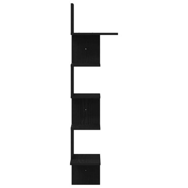 Γωνιακό ράφι τοίχου vidaXL Μαύρο 32x32x127,5cm Κατασκευασμένο ξύλο
