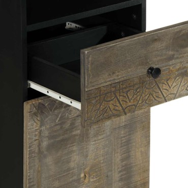 vidaXL Ντουλάπι Μπάνιου 38x33x160cm από Μασίφ Ξύλο Μάνγκο