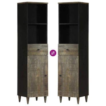 vidaXL Ντουλάπι Μπάνιου 38x33x160cm από Μασίφ Ξύλο Μάνγκο
