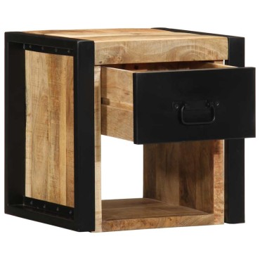 vidaXL Κομοδίνο 40x35x40cm Στερεό ακατέργαστο ξύλο Mango 1 τεμ.