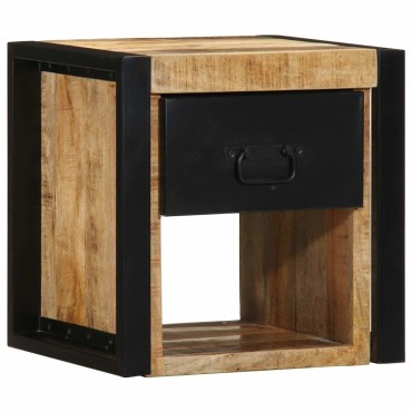 vidaXL Κομοδίνο 40x35x40cm Στερεό ακατέργαστο ξύλο Mango 1 τεμ.