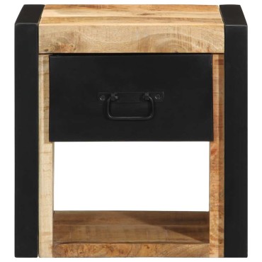 vidaXL Κομοδίνο 40x35x40cm Στερεό ακατέργαστο ξύλο Mango 1 τεμ.