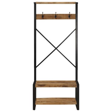 vidaXL Ράφι για ρούχα 80x40x190cm Στερεό ακατέργαστο ξύλο Mango 1 τεμ.