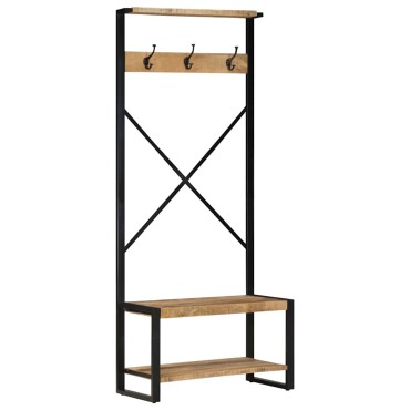 vidaXL Ράφι για ρούχα 80x40x190cm Στερεό ακατέργαστο ξύλο Mango 1 τεμ.
