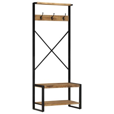 vidaXL Ράφι για ρούχα 80x40x190cm Στερεό ακατέργαστο ξύλο Mango 1 τεμ.