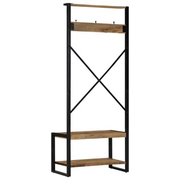 vidaXL Ράφι για ρούχα 80x40x190cm Στερεό ακατέργαστο ξύλο Mango 1 τεμ.