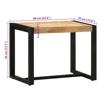 Πάγκος vidaXL 60x35x45cm Στερεό ακατέργαστο ξύλο Mango