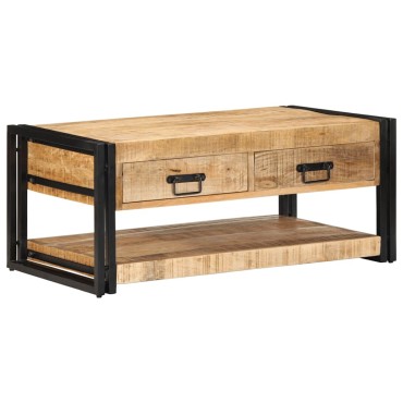 vidaXL Τραπεζάκι σαλονιού 90x50x38cm Στερεό ακατέργαστο ξύλο Mango 1 τεμ.