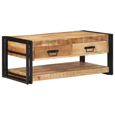 vidaXL Τραπεζάκι σαλονιού 90x50x38cm Στερεό ακατέργαστο ξύλο Mango 1 τεμ.
