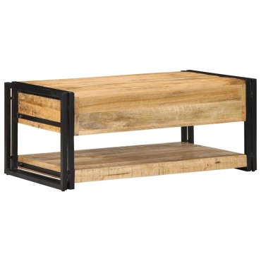 vidaXL Τραπεζάκι σαλονιού 90x50x38cm Στερεό ακατέργαστο ξύλο Mango 1 τεμ.
