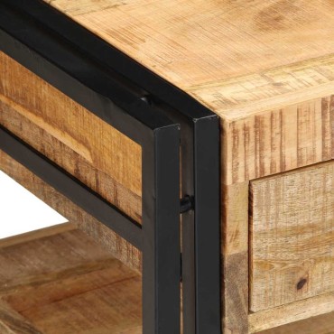vidaXL Τραπεζάκι σαλονιού 90x50x38cm Στερεό ακατέργαστο ξύλο Mango 1 τεμ.