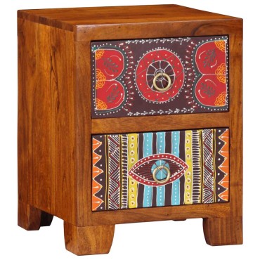 vidaXL κομοδίνο 35x35x45cm μασίφ ξύλο ακακίας 1 τεμ.