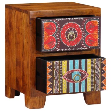 vidaXL κομοδίνο 35x35x45cm μασίφ ξύλο ακακίας 1 τεμ.