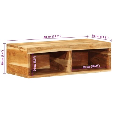 vidaXL Επίτοιχο ντουλάπι τηλεόρασης 60x30x19cm Μασίφ ξύλο ακακίας