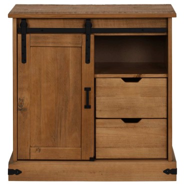 vidaXL Sideboard HALDEN με συρόμενη πόρτα 80x40x80cm μασίφ ξύλο 1 τεμ.