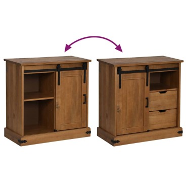 vidaXL Sideboard HALDEN με συρόμενη πόρτα 80x40x80cm μασίφ ξύλο 1 τεμ.