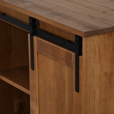 vidaXL Sideboard HALDEN με συρόμενη πόρτα 80x40x80cm μασίφ ξύλο 1 τεμ.