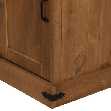 vidaXL Sideboard HALDEN με συρόμενη πόρτα 80x40x80cm μασίφ ξύλο 1 τεμ.