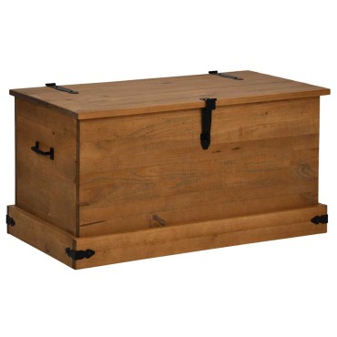 vidaXL Σεντούκι αποθήκευσης HALDEN 91x48x47cm Ξύλο μασίφ πεύκο