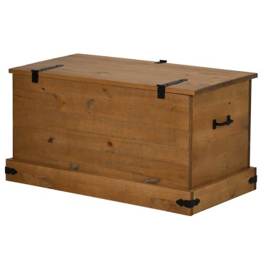 vidaXL Σεντούκι αποθήκευσης HALDEN 91x48x47cm Ξύλο μασίφ πεύκο