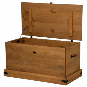 vidaXL Σεντούκι αποθήκευσης HALDEN 91x48x47cm Ξύλο μασίφ πεύκο