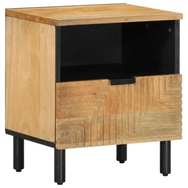 vidaXL Κομοδίνα 2 τεμ. καφέ 40x33x46cm από μασίφ ξύλο Mango